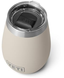 YETI Rambler 10 oz Wine Tumbler, Vacuum Insulated, Stainless Steel with MagSlider Lid, Cape Taupe