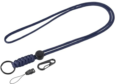 TOP-VIGOR 1Pcs Badge Lanyard, 20 Inch Necklace Keychain Badge Cord Metal Clasp Hook Ring Strap for Keys Whistle ID Card Badge Holder, Blue