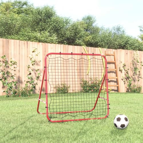 Xichuzi Fußball-Rebounder Verstellbar 96x80x96 cm Stahl und PE, Fussballtor, Fussball Child, Fussball Tor, Torwand, Tornetz