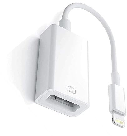 Adaptador de cámara Lightning a USB, [certificado Apple MFi] Cable adaptador USB 3.0 OTG para iPhone/iPad para conectar lector de tarjetas, unidad flash USB, disco U, teclado, mouse, concentradores