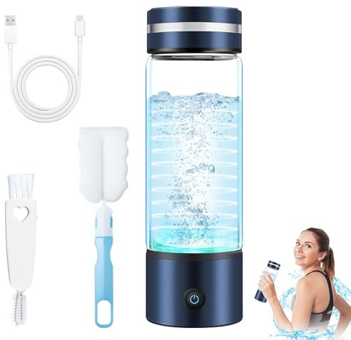 Aischens Bouteille d'Eau Hydrogénée,420ml Générateur d'Eau Riches en Hydrogène Rechargeable avec Technologie SPE PEM,Tasse Portable d'Eau Hydrogénée pour Maison,Voyage,Fitness & Boisson