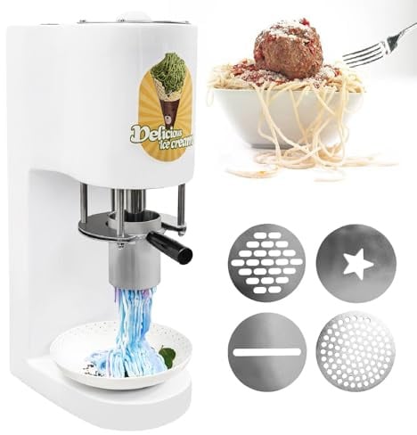 Eismaschine für Gewerbliche Nutzung, Kommerzielle Spaghetti-Eismaschine aus Edelstahl mit 4 Formen, zur Herstellung von Eis und Soft-Eis