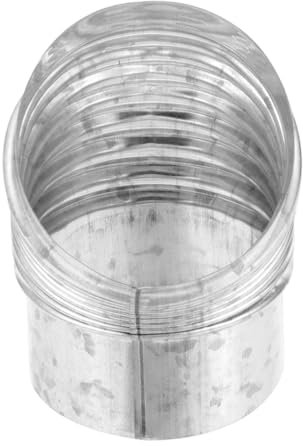 VILLCASE Rauchpfeife Ellbogenzubehör Ellenbogenkanal Schornsteinkanal versetzt Spiral- für Entlüftungsrohrbogen Verstellbarer Metallbogen Kaminbausatz Kanalrohr Rostfreier Stahl Silber