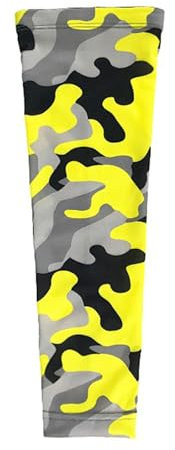 Armschoner, kühlend, Sport, Kompression, athletische Ärmel, Sonnenschutz, Armstulpen für Basketball, Laufen, Radfahren, kühlende Armstulpen aus Eisseide, Sonnenschutz, Armstulpen, gelb, One size