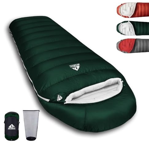 BUERTS Daunenschlafsack für Erwachsene, hochwertiger 680FP Schlafsack Outdoor Winter für den Außenbereich, geeignet für Camping, Wandern und Reisen, inklusive Kompressionssack.