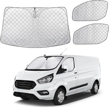 Sonnenschutz Auto Frontscheibe für Ford Transit Custom (3er Set) UV-Schutz