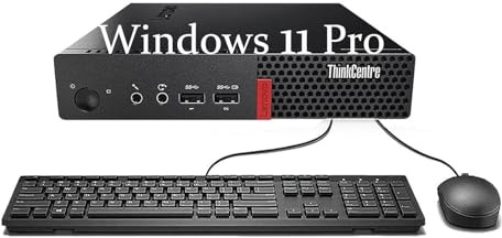 Lenovo ThinkCentre M910Q Tiny PC Desktop Computer, Intel Core i5-6500, 16GB RAM, 512GB SSD, Bluettoth, QWERTY Keyboard, Mouse, USB WiFi, Windows 11 Pro (Refurbished)