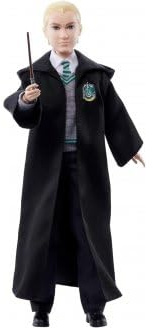 Coffret Drago malefoy en Tenue de Sorcier serpentard 30 cm et Baguette Magique - Set Figurine + Carte Tigre - Poupee Collector