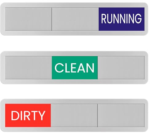 BQMEZRNUS Clean Dirty Dishwasher Magnet, Sliding Sign | Kitchen gadget with easy-to-read bold font, adhesive for non-magnetic dishwashers, no-scratch clean/dirty reminder sign