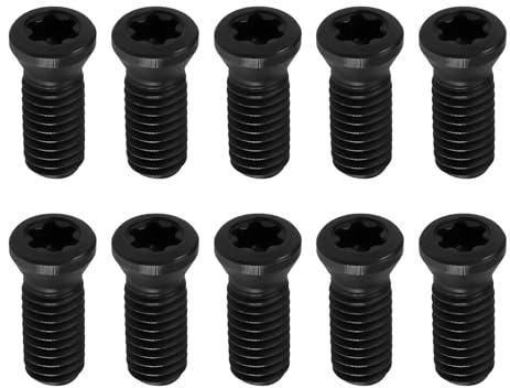 ECSiNG 10 Tornillos Torx CNC de Acero Al Carbono Negro M3 X 8 Mm T10 de Grado 12,9 para Reemplazo de Insertos de Carburo
