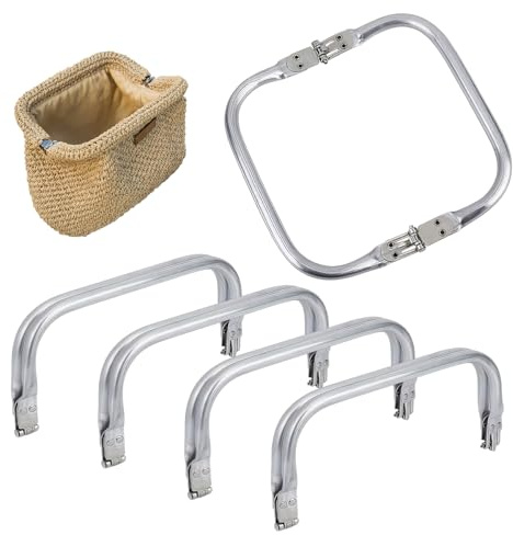 4 Stück Tasche Clutch Verschluss Aluminium, 18.5×9.3cm Taschenrahmen | Taschenbügel zum Einnähen,Rechteckiger Taschenrahmen,für DIY Geldbeutel Taschenherstellung Taschenzubehör Robust Langlebig