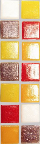 Glasmosaik Mosaiksteine 2x2cm 1000g Gelb-Orange-Rot-Mix