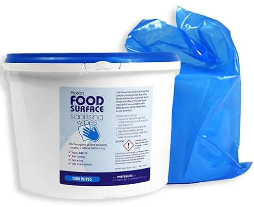 Hygiene4less Food Surface Sanitising Wipes 1500 Wipes Bucket PLUS Refill Wipes 1500 x 2