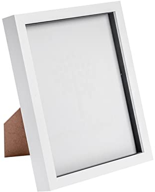 Nicola Spring 3D Shadow Box Photo Frame - 8x10 (20x25cm) - Pack of 1 - White 3D Photo Frame Box Picture Portrait Display Case for Crafts, Keepsakes, Wedding, Graduation