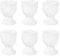 6X White Egg Cup Holder Set - Classic Style Porcelain Cups for Hard Soft Boiled Eggs - Microwave and Dishwasher Safe - by Argon Tableware