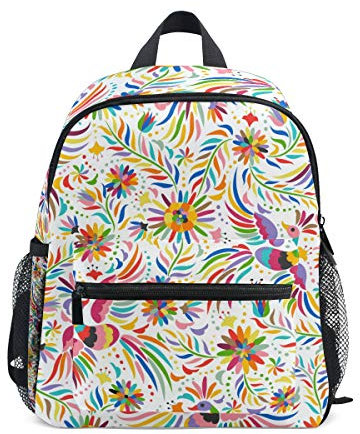 Kinderrucksack Bunte Vogel und Blumen Kindergarten Vorschule Tasche für Kleinkind Mädchen Jungen