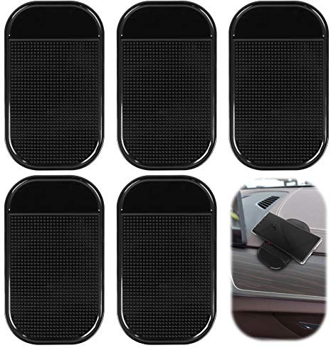 Yangfei 5 x Non-Slip Car Mats for Car Dashboard Non-Slip Mats (Black)