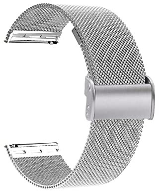 Jonurphy Uhrenarmbänder, 16 mm 18 mm 20 mm 22 mm Ersatz-Edelstahl-Metallgitterband, Schnellverschluss-Uhrenarmband-Metallschraube, intelligente Uhrenarmbänder für Männer Frauen. (22mm, silver)