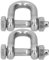 Fafeicy 2Pcs D Ring Shackle, Stainless Steel Bow Shackle Screw Pin Anchor Shackle Hardware Rigging Outdoor Tools for Survival Rope Paracord Camping Bracelet Bow Buckle