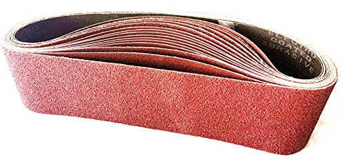 Bande Abrasive 100x610 mm (15 pièces) 80/120/150/240/400 grain, 3 pièces chacun de Bandes Abrasives pour ponceuses à bande-NIKARUNY