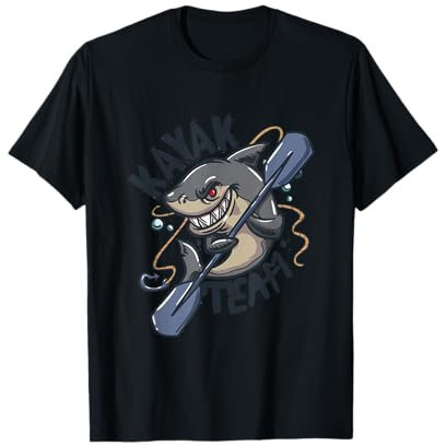 Kajak Kajakfahren Funny Shark Paddel Anker T-Shirt