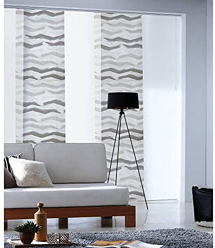 MADECOSTORE Panneau Japonais Tamisant Ikat rayé - Beige - L50 x H250cm