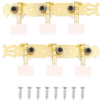 3+3 Acrylic Classical Guitar String Tuning Nails Tuner Head Gold
