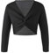 FEESHOW Kinder Mädchen Ballett Wickeljacke Langarm Wärme Samt Fleece Ballettjacke Gymnastik Tanz Strickjacke Pullover Top Ballettkleidung Schwarz 134-140