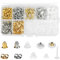 530 Piezas Tuercas de Pendientes 10 Estilos Metal Goma Plástico Cierres de Pendientes Forma de Bala Estilo de Mariposa Tapón Posterior de Pendiente Seguridad