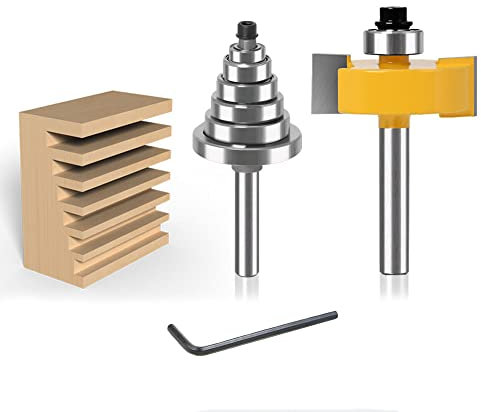 Bestgle Juego de brocas,Broca de enrutador de vástago de 8mm Madera Fresa Cepilladora Herramienta de Carpintería,de madera maciza
