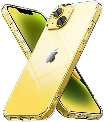Ringke Fusion Compatible with iPhone 14 Plus Case, Anti-Scratch Minimal Yellowing Clear Hard Back Shockproof Bumper Cover for iPhone 6.7-Inch (2022) - Transparent