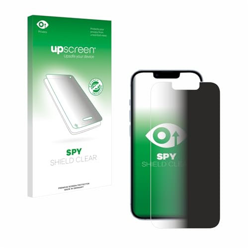 upscreen Anti-Spy Blickschutzfolie für Apple iPhone 14 Made in Germany, Privacy Screen Displayschutz-Folie [Sichtschutz, Blaulichtfilter]