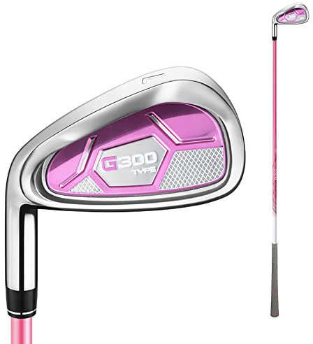 Women'S Golf Single Clubs, Left Handed Golf Iron, Stainless Steel/Graphite Shaft, Low Center Of Gravity Design, Wide Striking Surface, For Beginners