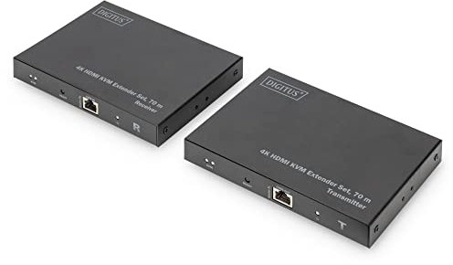 DIGITUS HDMI 2.0 HDMI KVM Extender Set, 70 m USB 1.1, Touch Panel Support
