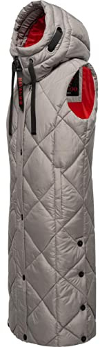 Navahoo warme Damen Winter Steppweste lang mit Kapuze Schnuckel XS-XXL