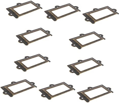 Cabilock 10stücke Etikettenrahmen Für Antike Metalletiketten- Für Holzmedizinschränke Vintage Organizer Für Möbel Einfache Beschriftungslösungen Finish