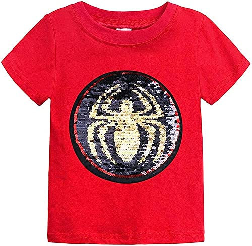 ALANTOP Kleinkind Kleine Kinder Baby Jungen Mädchen Magic Flip Pailletten T-Shirt Kurzarm Rundhals Pullover T-Shirts Tops im Alter von 2 bis 8 Jahren