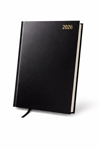 Agenda settimanale 2026, formato A4, copertina rigida, organizer professionale con nastro segnalibro, vista annuale e mensile, sezione note, agenda settimanale per lavoro, studio e pianificazione