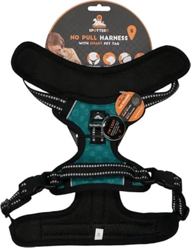 Spotted! PRO Harnas No-Pull – Hundegeschirr mit QR-Token - Hundegeschirr Anti Pull - Wasserdicht - Brustumfang 56-58 cm - Größe S - Grün