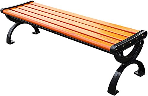 Outdoor-Bank, Terrassenbank, Veranda-Möbel, Holz-Gartenbank, 2-Sitzer, 120 cm, Outdoor-Möbel, Sitzgelegenheiten, Holzlatten, Metallbeine
