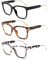 JM 3 Pack Classic Square Reading Glasses for Women Men, Retro Trendy Oversized Blue Light Blocking Readers +3.0