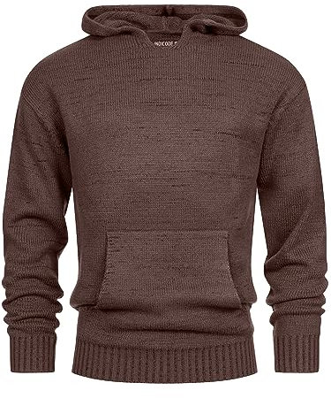 Indicode Herren INLedger Strickpullover mit Kapuze | Herrenpullover Pulli Hoodie Cardigan Männer Bracken, XL