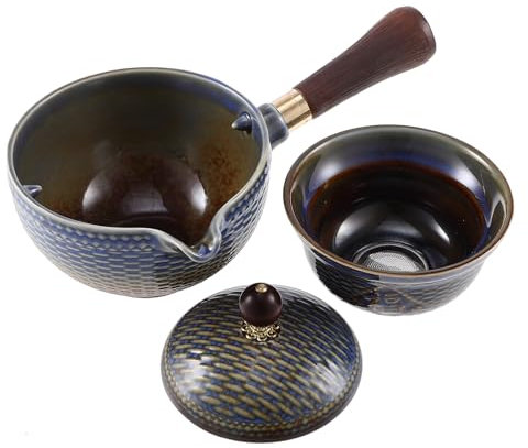 DOITOOL Chinese Ceramic Teapot - Classical Porcelain Gongfu Tea Set With 360 Rotation Maker and Strainer for Loose Leaf