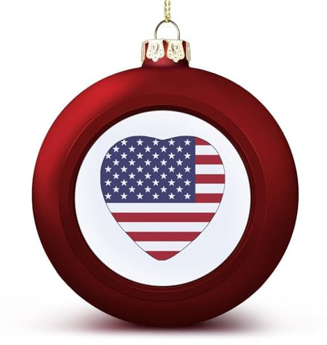 Yelolyio Weihnachtskugeln Ornamente Vereinigte Staaten von Amerika Flagge Weihnachtsdekorationen Vereinigte Staaten von Amerika Baumkugeln für Urlaub Weihnachten Party Dekoration
