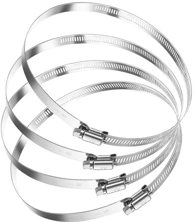 XULEGGNK Colliers de Serrage de 150 mm, Plage de Serrage Réglable 141-165 mm, colliers de serrage réglables en acier inoxydable 304, pour fixer les tuyaux,Tuyau D'eau,conduits de carburant,4pièces