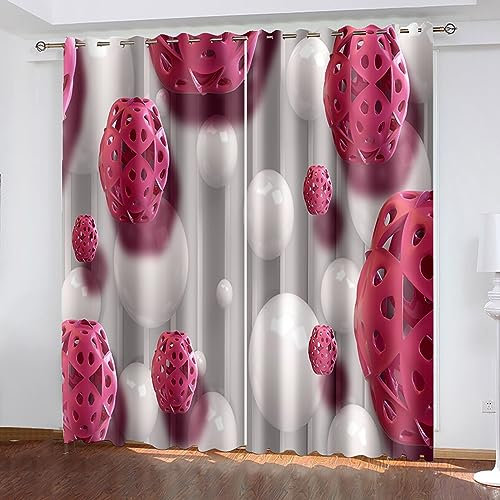 Skcess Gardinen, Vorhang Braun Lilienstrauß Vorhang Polyester Gardinen 2er Set 132x244cm(WxH)