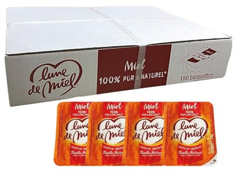 LUNE DE MIEL | 180 Barquettes de miel | portions individuelles de 20 grammes