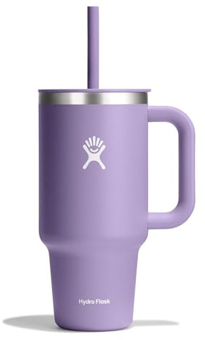 Hydro Flask - Reise-Tumbler 946 ml (32 oz) mit verschließbarem Press-In-Trinkhalmdeckel - Edelstahl - Doppelwand-Vakuumisolierung - Spritzwassergeschützter Deckel - Moonshadow