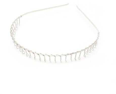 Petit peigne métallique étroit en fil de fer pour le sport, serre-tête en argent.