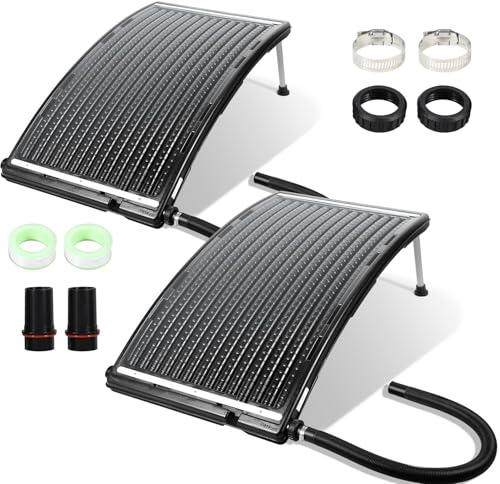 Daromigo Lot de 2 panneaux solaires pour piscine - 110 x 65 x 36 cm - Chauffage solaire 10 000 l/h - Diamètre 38-40 mm - Raccordement solaire de piscine extensible - Système solaire pour piscine d'eau